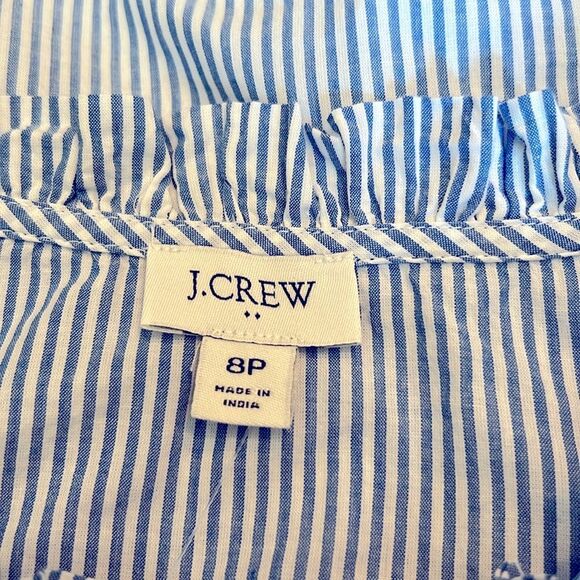 NWT J Crew Factory Dress Ruffle Neck Puff Sleeve 8P - Picture 2 of 10